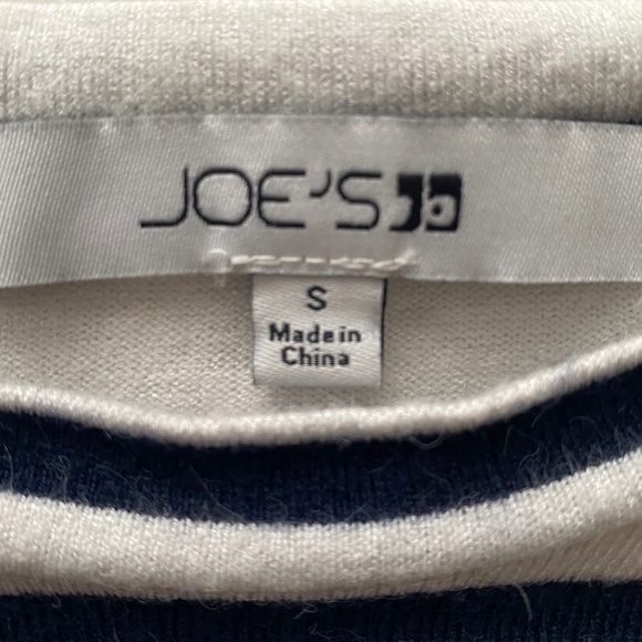 Joe's Jeans Collection Twist Wrap Striped Blouse Navy / Cream Size Small - Picture 6 of 12